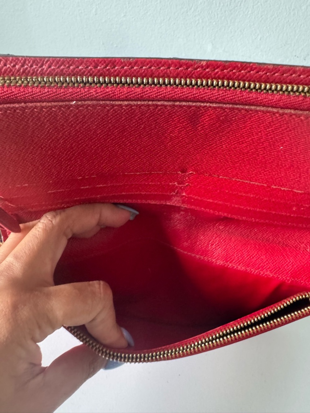 Louis Vuitton Red Leather Wallet with Gold Hardware - Picture 3 of 9